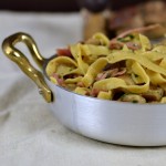 Tagliatelle ai funghi con porcini e jamon serrano